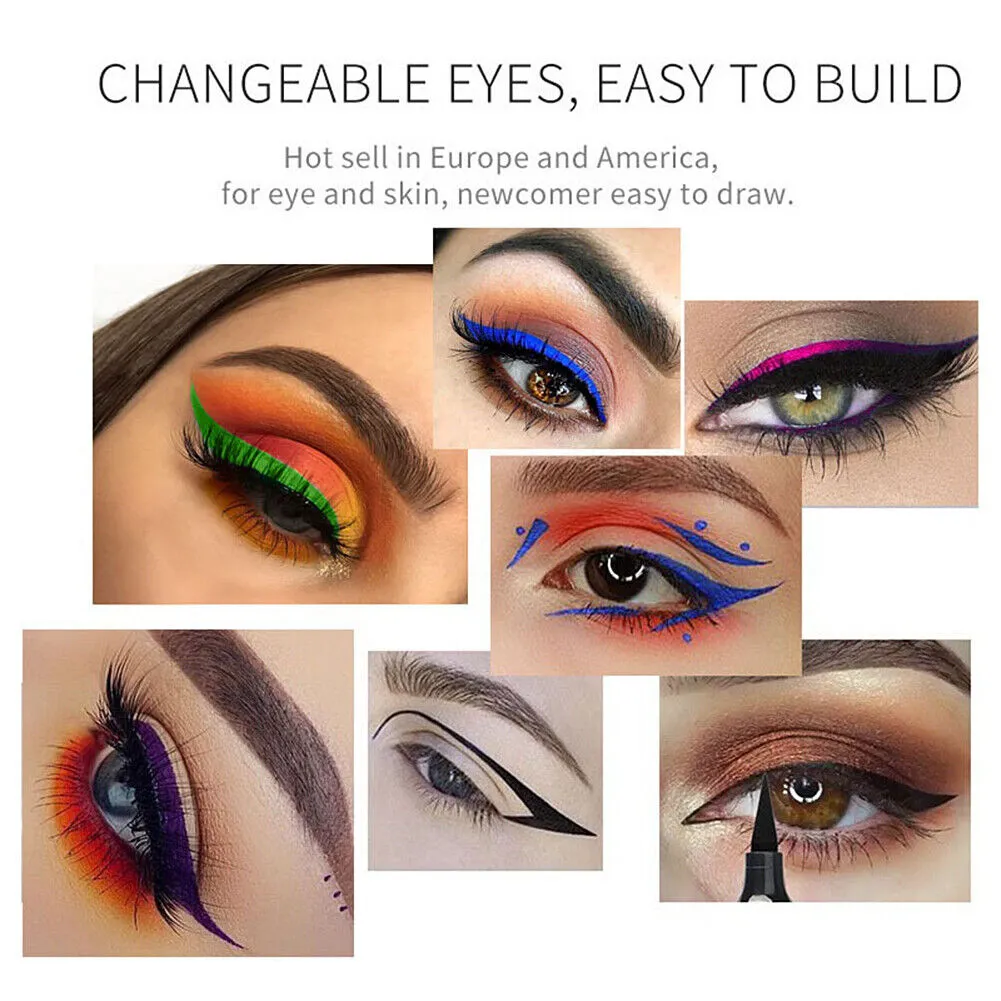 US Colorful Winged Eyeliner Stamp Waterproof Long Lasting Liquid Eye Pen Tool